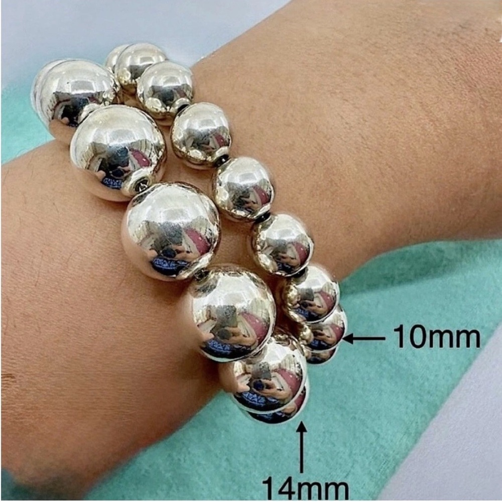 LARGE  14mm Hardware Bead Bracelet - Tiffany & Co. VINTAGE, RARE, RETIRED - Picture 4 of 14